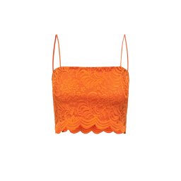 ONLY Top Onlalba S/L Short Lace Top Jrs 15291450 16-1359 TCX orange peel