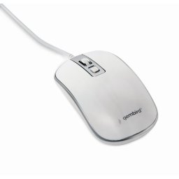 Mouse MUS-4B-06-WS, USB, 1200 DPI, white/silver