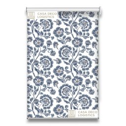 Roletă textilă Floral 8001 cu model floral albastru