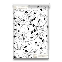 Roletă textilă Floral 8018 alb-negru cu model floral abstract