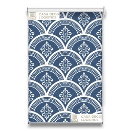 Roletă textilă Royal 5009 albastru cu model geometric ornamental