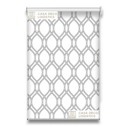 Roletă textilă Royal 5013 alb cu model geometric gri
