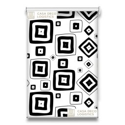 Roletă textilă Urban 4003 cu model geometric abstract alb-negru