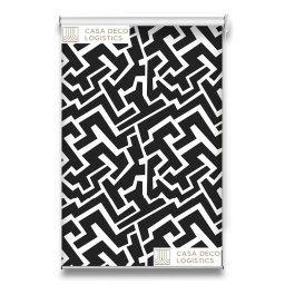Roletă textilă Urban 4006 cu model geometric alb-negru