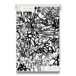 Roletă textilă Urban 4019 cu model abstract alb-negru