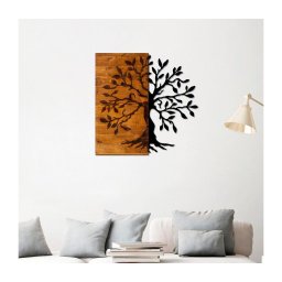 Decorațiune de perete 58x58 cm lemn/metal copac