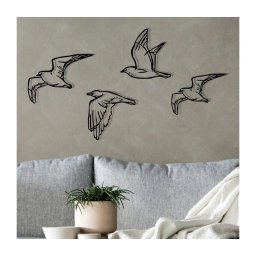SET 4x decorațiune de perete metal păsări