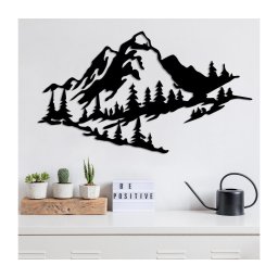 Decorațiune de perete 40x70 cm metal munți