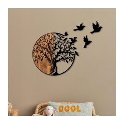 Decorațiune de perete 71x92 cm copac lemn/metal