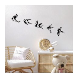 SET 5x decorațiune de perete metal păsări
