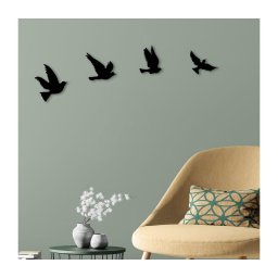 SET 4x decorațiune de perete metal păsări