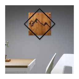 Decorațiune de perete 54x54 cm lemn/metal munți