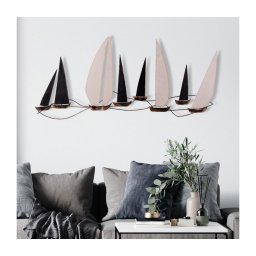 Decorațiune de perete 52x117 cm metal bărci cu vele