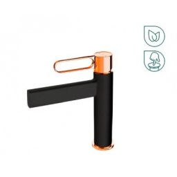 Baterie lavoar FDesign Zaffiro negru-roz auriu