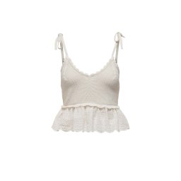 ONLY Top Onlkristin Sl Short Woven Mix Top Knt 15287340 11-4201 TCX cloud dancer