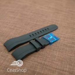 Curea silicon neagra capat curbat 22mm - 42329