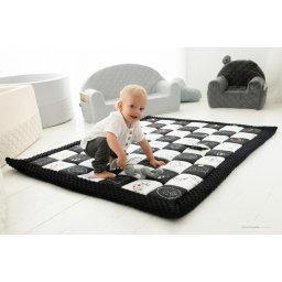 Covor de joaca termoizolant pentru bebe cu activitati senzoriale Contrast 120x140cm
