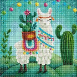 Set goblen cu diamante, cu sasiu, Lama colorata, 40x40 cm