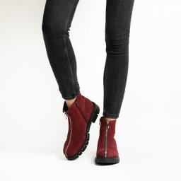 Ghete Roda Piele Intoarsa Rosie