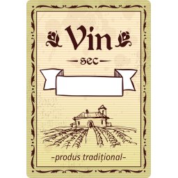 Etichete sticle personalizate, Vin sec, 100x70 mm, 1000 buc rola
