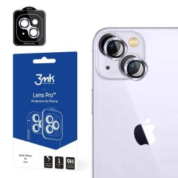 Folie protectie camera Sticla camerei pentru iPhone 14 9H pentru obiectiv 3mk Lens Protection seria Pro - violet,Transparent