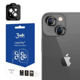 Folie protectie camera 3mk Lens Protection Pro Folie pentru iPhone 14, Margine Neagra,Transparent, Rezistenta la zgarieturi