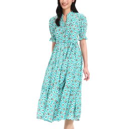 DIANE VON FURSTENBERG Rochie Dvf Kramer Dress DVFDS1R031PSSTQ pebbles summer sm turquoise