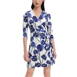 DIANE VON FURSTENBERG Rochie Dvf New Julian Two Dress DVFDW1R022WFLIY watercolor floral lg ivory