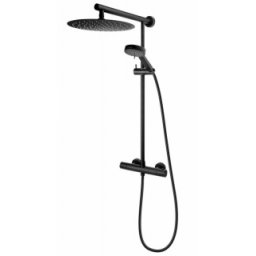 Coloana de dus FDesign Anima cu baterie termostatata negru mat