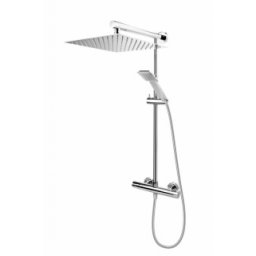 Coloana de dus FDesign Anima Quadro cu baterie termostatata crom lucios