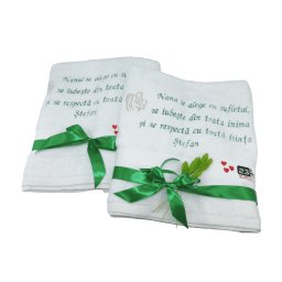Set prosoape brodate, Nasi de botez, personalizate cu nume - ILIF304013
