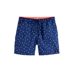 SCOTCH & SODA Costum de baie Mid Length - Mini Printed Swimshort 172415 SC5828 navy palmdots aop