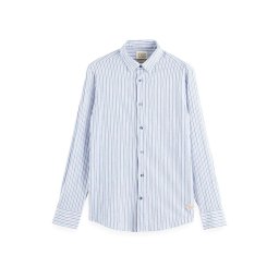 SCOTCH & SODA Cămaşă Regular Fit Crinkled Voile In Stripes And Checks 171607 SC6039 white/blue stripe