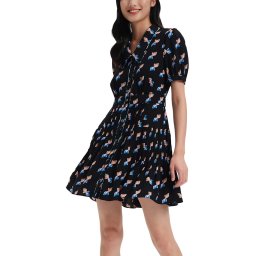 DIANE VON FURSTENBERG Dress DVF Darius Dress DVFDS1R044TSGBK twisted geo black