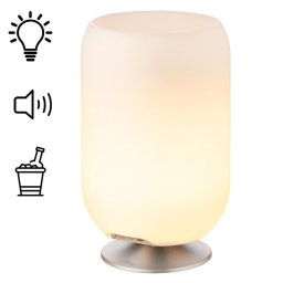 Lampă, suport pentru sticle și difuzor Bluetooth Kooduu Atmos Silve