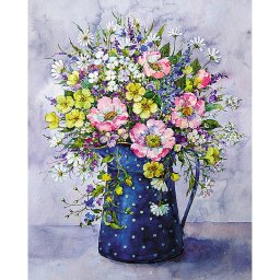 Set pictura pe numere, cu sasiu, Buchet cu flori salbatice, 40x50 cm