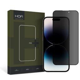 Folie Protectie Ecran HOFI PRO+ pentru Apple iPhone 14 Pro, Sticla securizata, Full Face, Full Glue, Privacy, Neagra