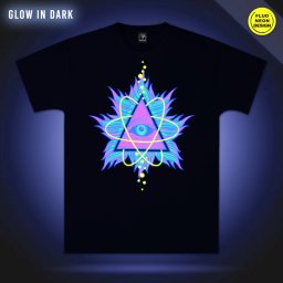 Tricou bumbac B&C Collection Neon Fluorescent Masonic Eye M