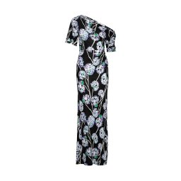 DIANE VON FURSTENBERG Dress Wittrock DVFDS1R036WFLBK b6813 watercolor floral lg black