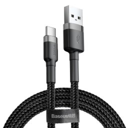 Cablu date si incarcare Baseus Cafule, USB la USB Type-C, 0.5 m, 3A, negru