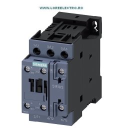 3RT2023-1KB40 Contactor 4KW / 400 V, CONTACTOR 9 A SIEMENS Sirius, tensiune bobina 24V DC pentru control direct PLC, Auxiliar 1NO+1NC, S0