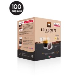 100 Capsule Lollo Caffe Espresso Nero - Compatibile Bialetti Mokespresso
