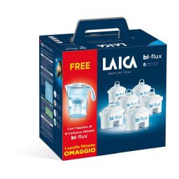 Pachet promotional format 6 cartuse filtrante de apa + cana Laica STREAM WHITE CADOU