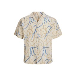 JACK & JONES Cămaşă Jprblatropic Resort Shirt S/S Relax Sn 12202240 17-4041 TCX marina