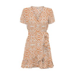 ONLY Rochie Onlnova Life S/S Marlie Wrap Dress Aop 15256778 16-1359 TCX orange peel