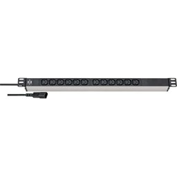 Brennenstuhl Alu-Line 19 12-way, power strip (black/silver, 1U, IEC connector)