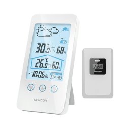 Stație meteo cu afișaj LCD 2xAAA albă Sencor