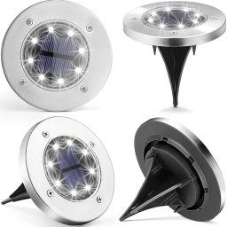 Set 4 lampi solare pentru gradina rotunde