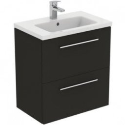 Set mobilier suspendat Ideal Standard I.Life S 60cm,cu 2 sertare,gri carbon mat