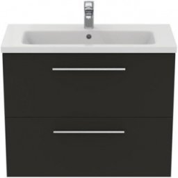 Set mobilier suspendat Ideal Standard I.Life S 80cm,cu 2 sertare,gri carbon mat